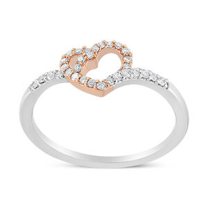 14K Rose Gold Plated and White .925 Sterling